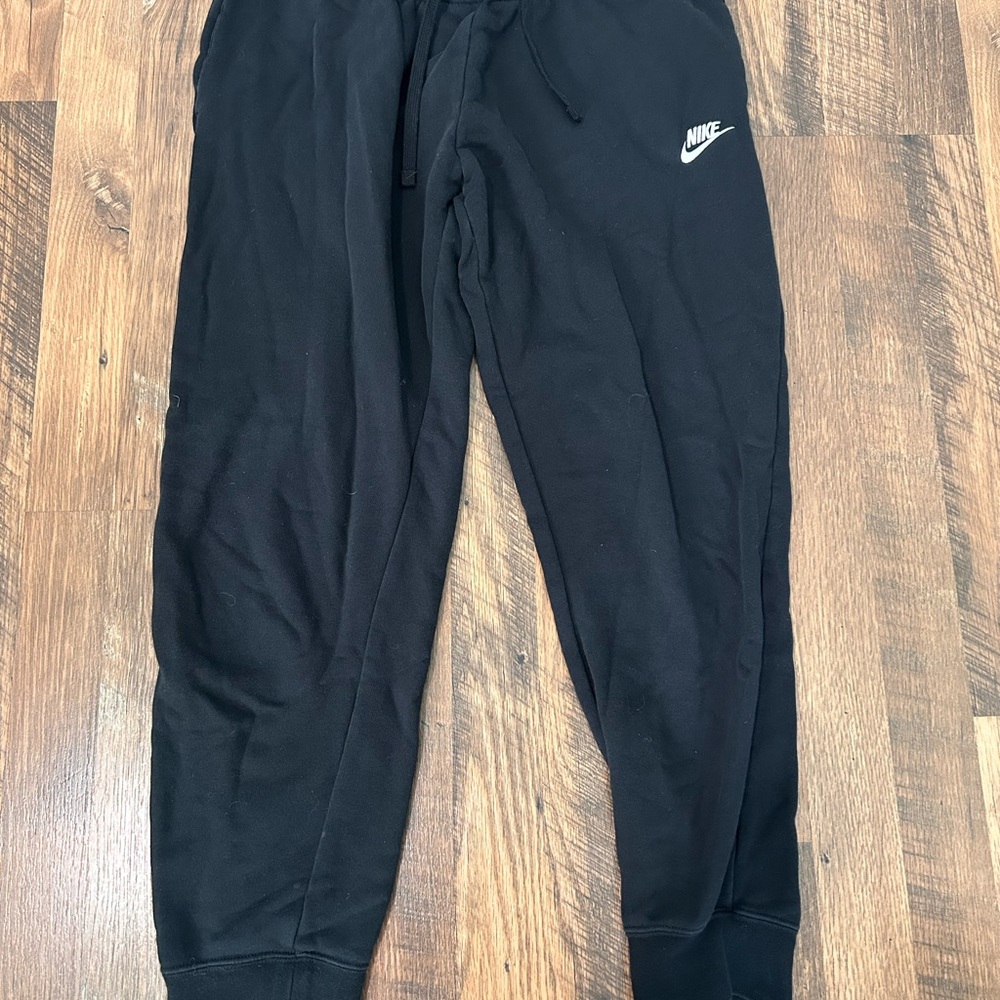 Nike Black Tapered Sweatpants with Elastic Cuffs
